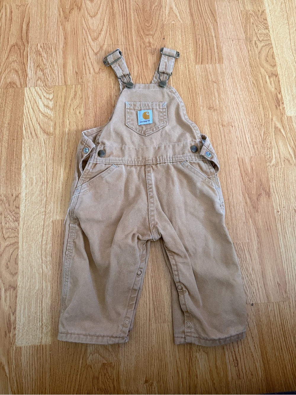 Carhartt Kids Tan Canvas Overalls with Front Pocket